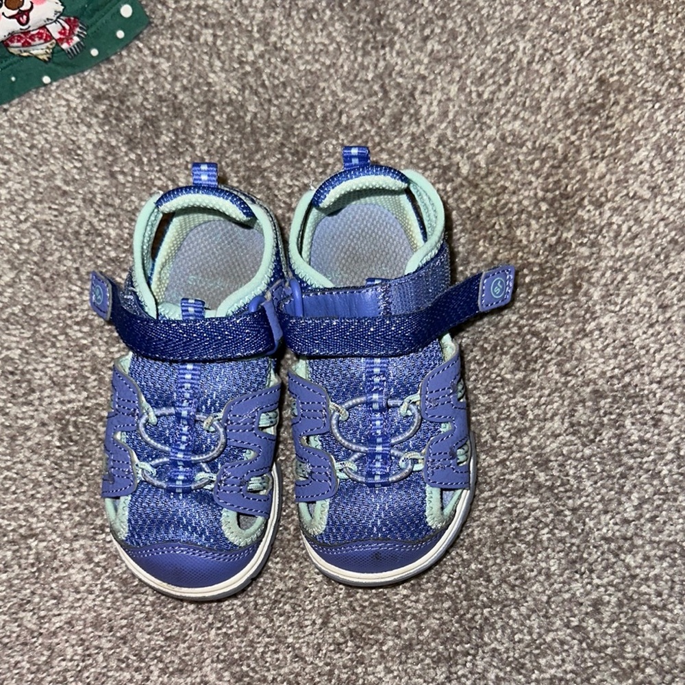 Kids Purple and Green Shoes